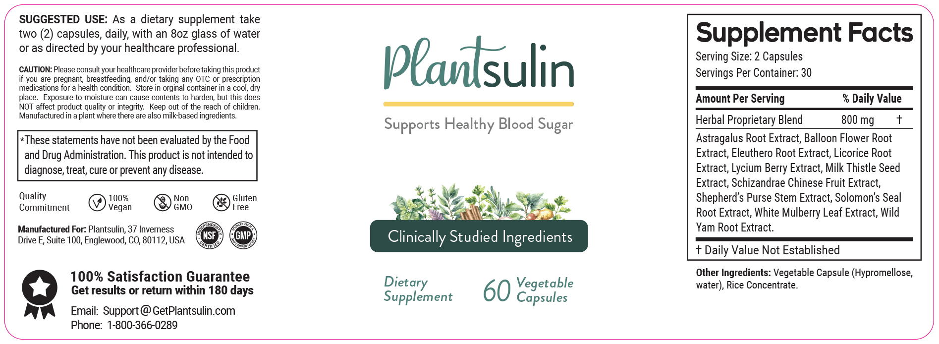 Plantsulin Label